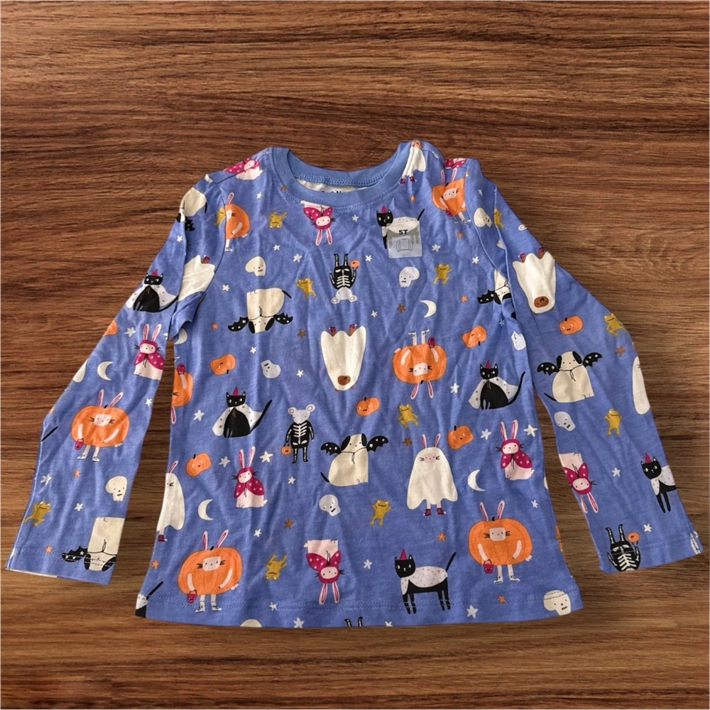 Old Navy Blue and Pink Graphic Long Sleeve Shirt